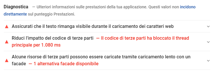 Google Pagespeed, risultato del test