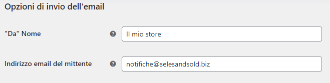 Opzioni invio